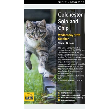 **CHIP & SNIP EVENT IN COLCHESTER 19TH OCTOBER 2016** **CHIP & SNIP EVENT IN COLCHESTER 19TH OCTOBER 2016**