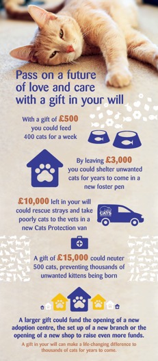Cats protection gifts in wills graphic