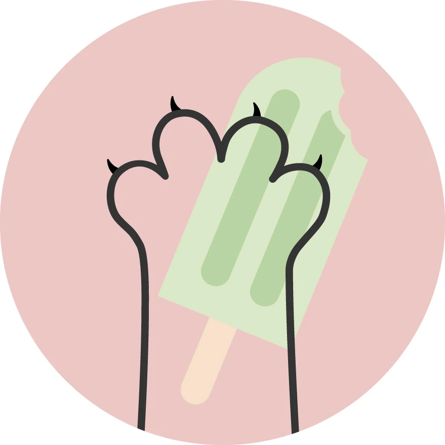 cat paw ice lolly graphic