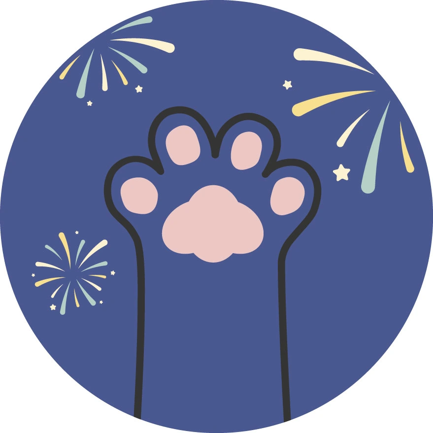 cat paw fireworks graphic