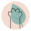 Plant on cat paw logo