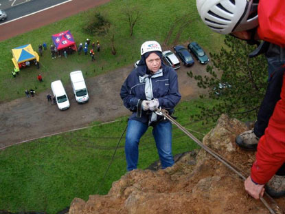 woman doing abseil at Avon Gorge