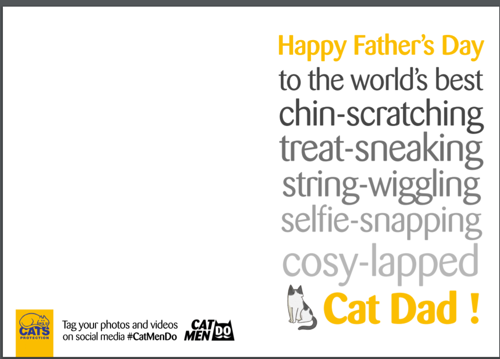Cats Protection Father's Day card – Cat Dad quote design