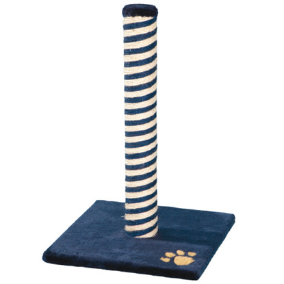 navy blue and white vertical cat scratching post