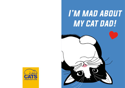 Cats Protection Father's Day card – Mad about my cat dad design