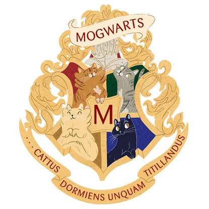 Mogwarts crest – the Harry Potter cat houses