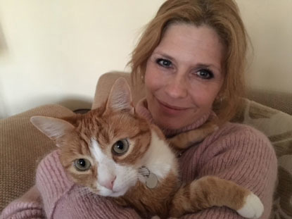 Samantha Giles and her ginger cat Bob