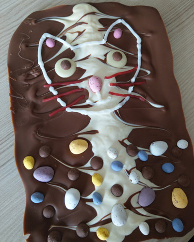 Easter cat chocolate slab