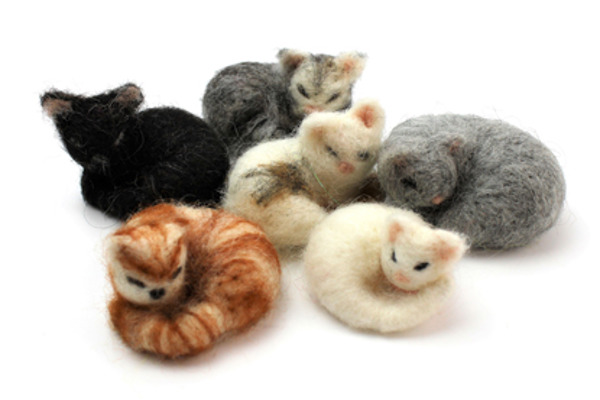 Learn how to make your own needle felted mini cats