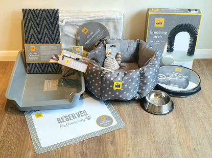 A range of cat accessories from Cats Protection's Cat Care Collection