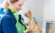 Vet holding ginger tabby
