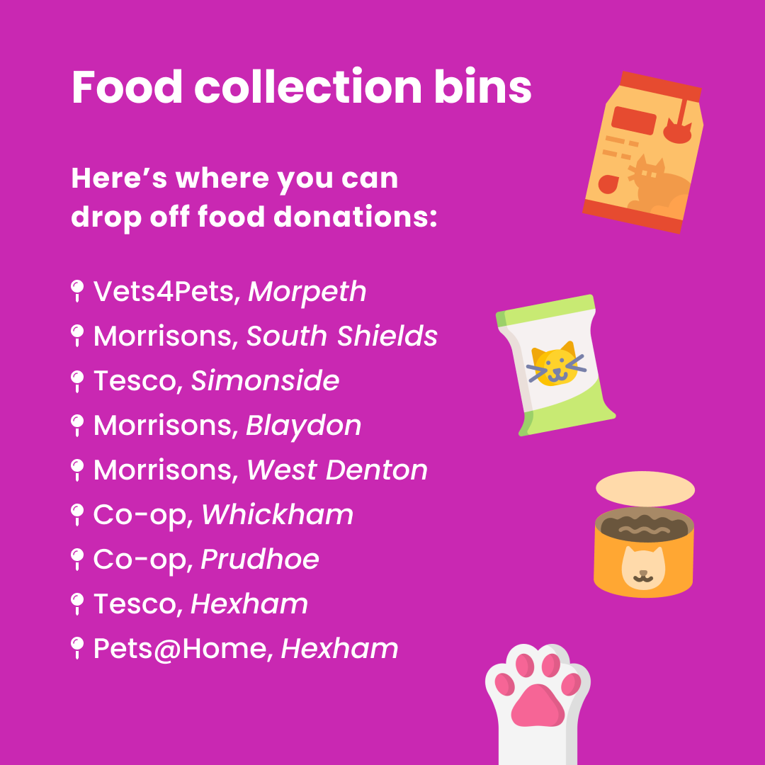 List of food collection bins in the Northumbria area
