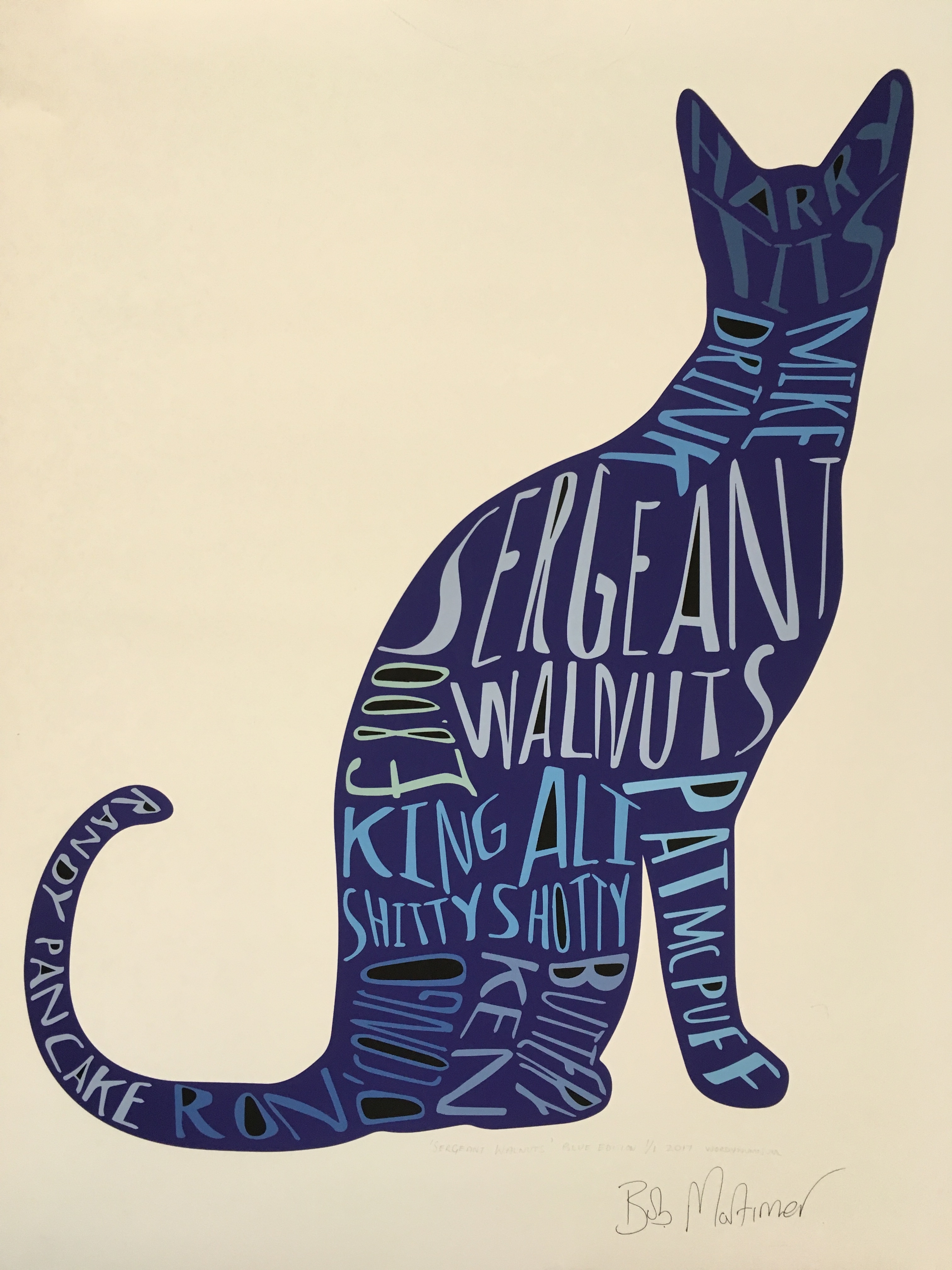 Bob Mortimer cat print
