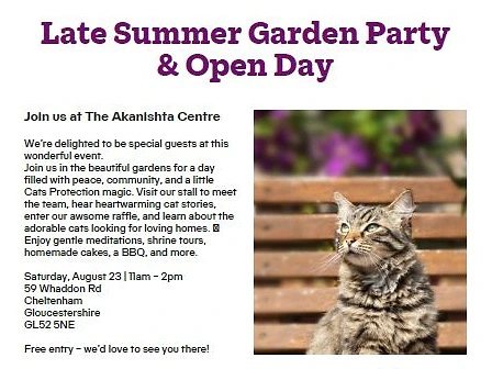 Summer Garden Party on Saturday 23rd August 2025  from 11 - 2pm