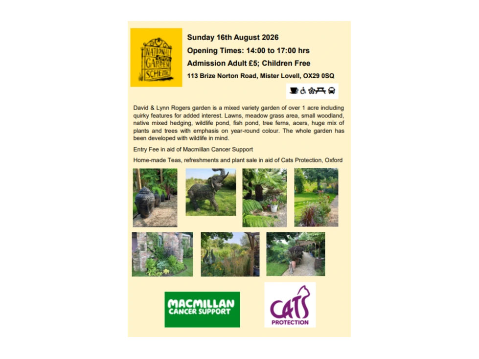 NGS Open Garden in Minster Lovell