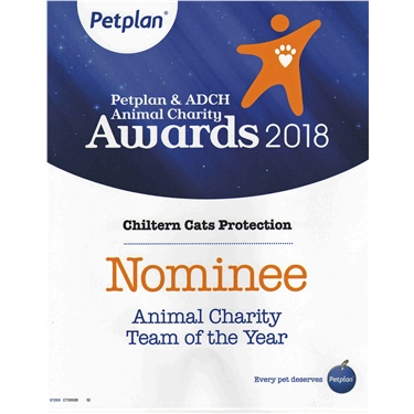 Chiltern Branch nominated for Petplan and ADCH Animal Charity Award Chiltern Branch nominated for Petplan and ADCH Animal Charity Award