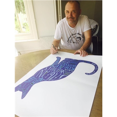 Get your paws on a signed Bob Mortimer cat print Get your paws on a signed Bob Mortimer cat print