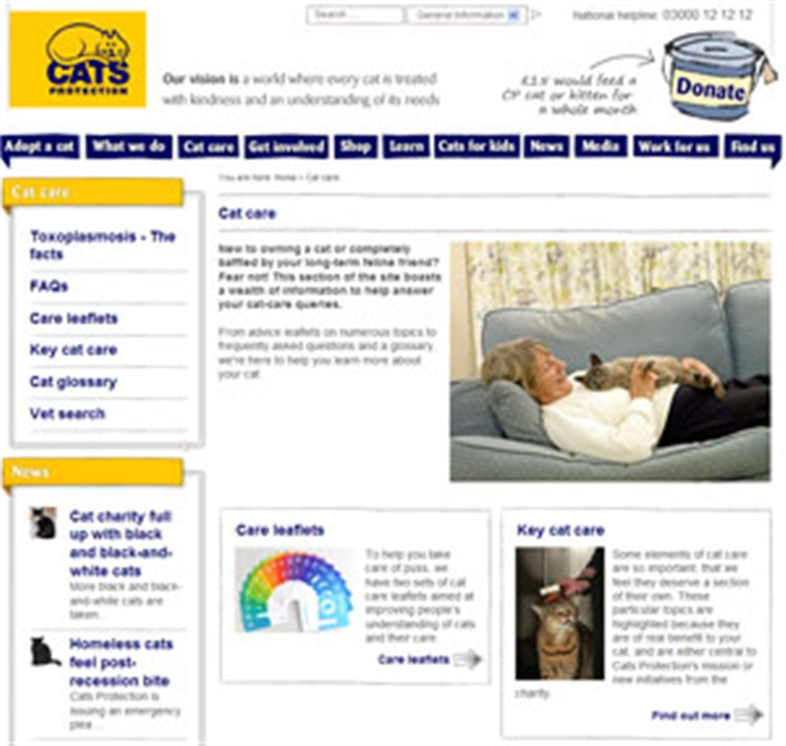 Cat care page